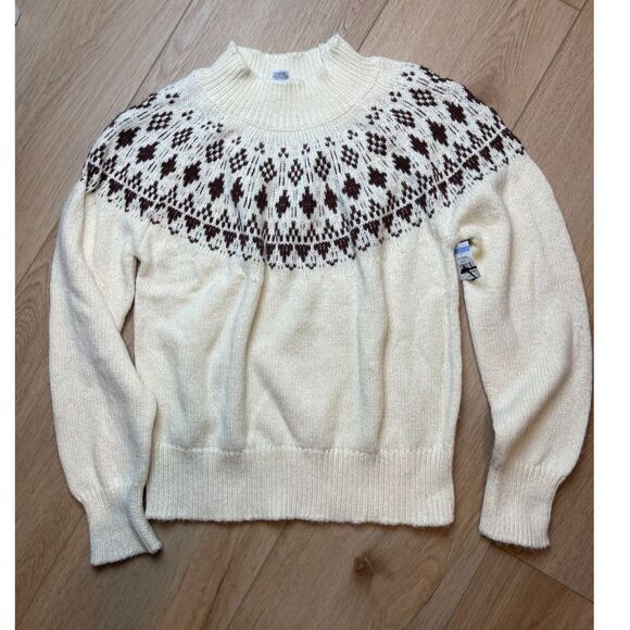 Melrose and Market Cream Fair Isle Sweater – Women’s Size M - Picture 1 of 3